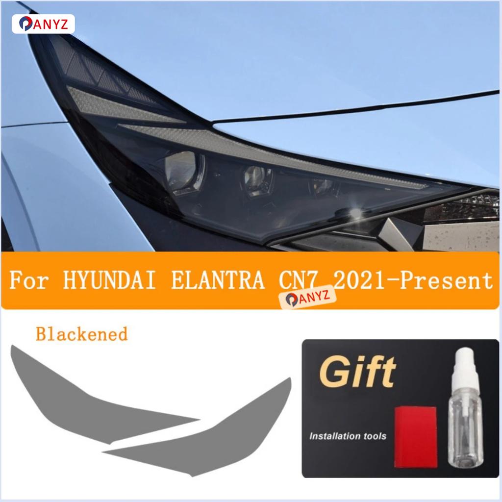 For HYUNDAI ELANTRA 2017- Accessories Front Headlamp Restoration Transparent Black TPU Sticker Car Headlight Protective Film