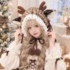Warm Cross-tie Scarf Leg Cover Mink Fur Fake Collar Lolita Deer Pattern Faux Fur Hat  Women Ladies