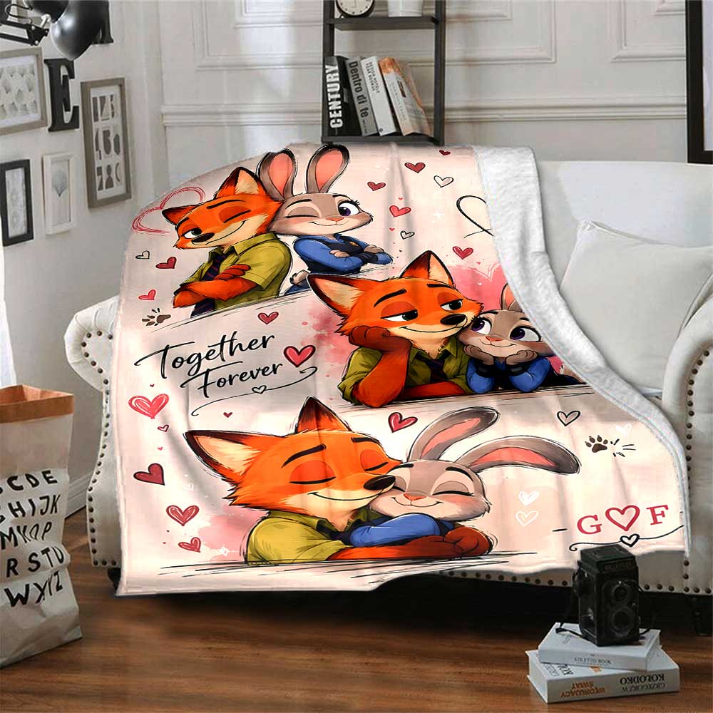 Zootopia Adventure Gift Blanket Warmthful Decor Versatile for Sofa Couch Office Bed Picnics for All Occasions Modern Style Ideal Gift Family Y25