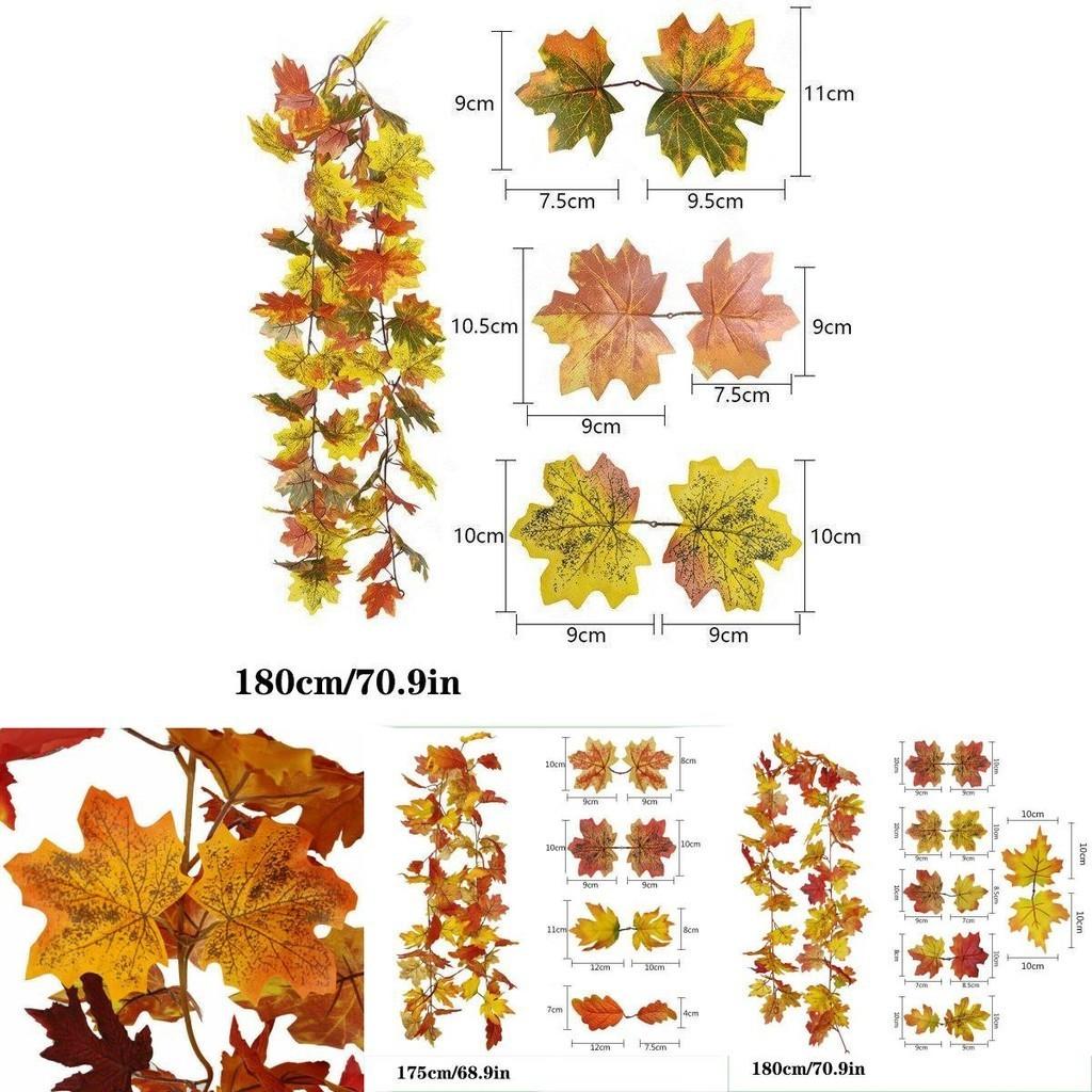 Realistic Autumn Maple Leaf Garland For Thanksgiving And Halloween Decorations