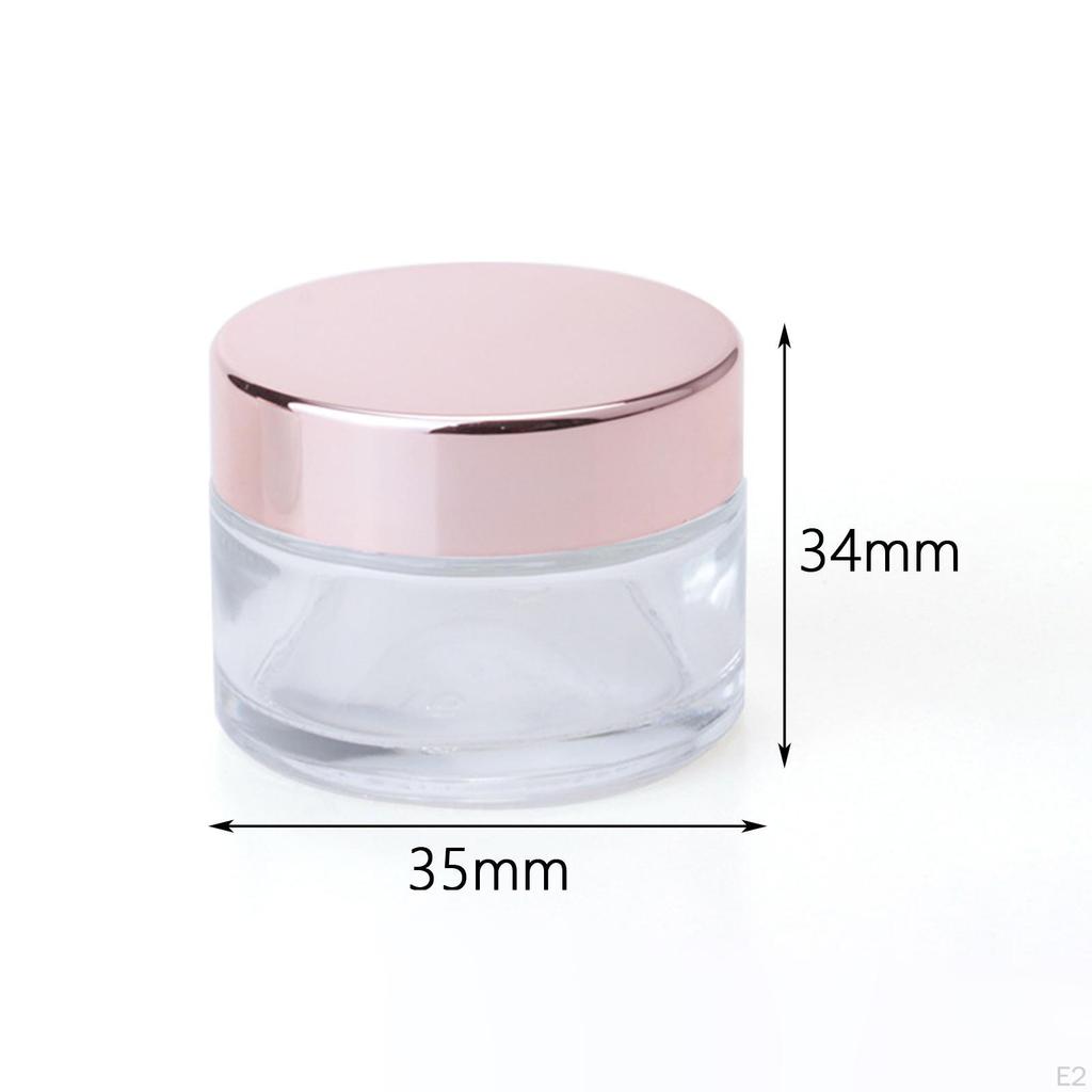 10 Pieces Clear Cosmetic Glass Jar Cream Container Pot for Skin Care Eye Shadow Remover Creams