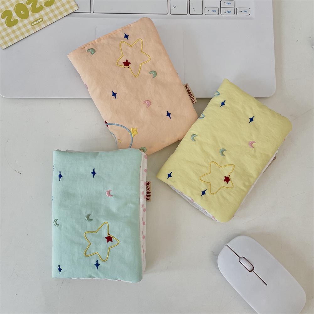 Women Men Embroidered Star Passport Covers Holder Multi-Function ID Bank Card Wallet Case Travel Accessories