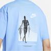 Nike Sportswear Logo Print Character Pattern Ribbed Crew Neck Short Sleeve T-Shirt Men Tops Sky-Blue FN7224-412