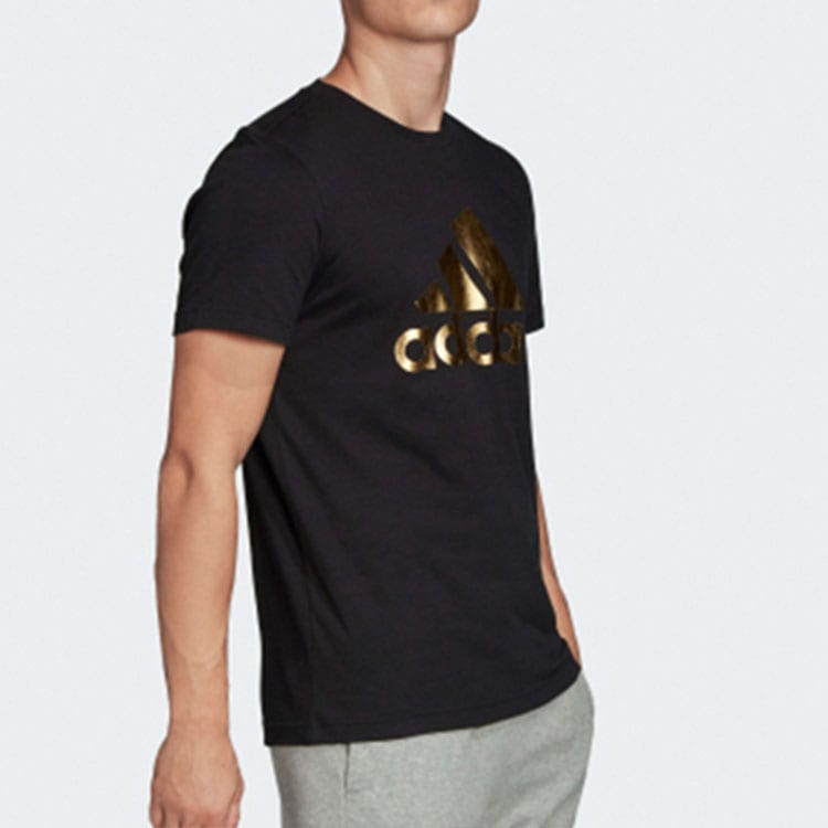adidas T Shirts Men's Black Crew Neck Moderate Straight Fit FN1735