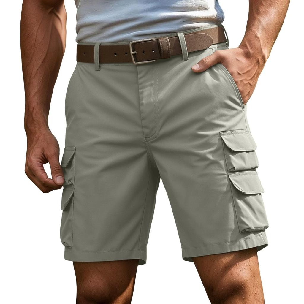 Pantaloncini Cargo Casual Leggeri da Uomo Resistenti Multi Tasche da Lavoro Cavallo da Cinque Pollici Utility Estivi da Esterno