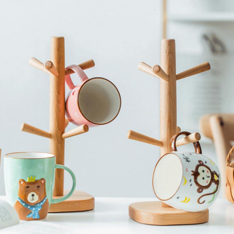 Kitchen Mug Hanging Display Rack Drinkware Shelf With 6 Hooks Tree Shape Holder Kitchen Mug Hanging Display Rack Drinkware Shelf With 6 Hooks Tree Shape Holder