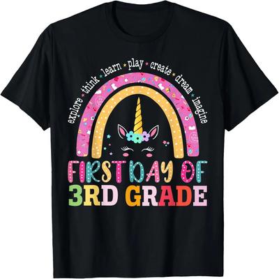 Camiseta Primeiro Dia do 3º Ano Meninos Meninas Volta às Aulas Camiseta