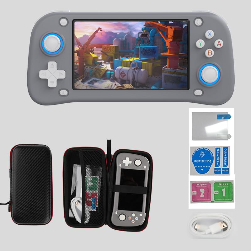 XF43 Retro Handheld-Spielekonsole Linux-System 4,3 Zoll IPS-Bildschirm Tragbarer Taschen-Videoplayer 64 GB 128 GB Spiele