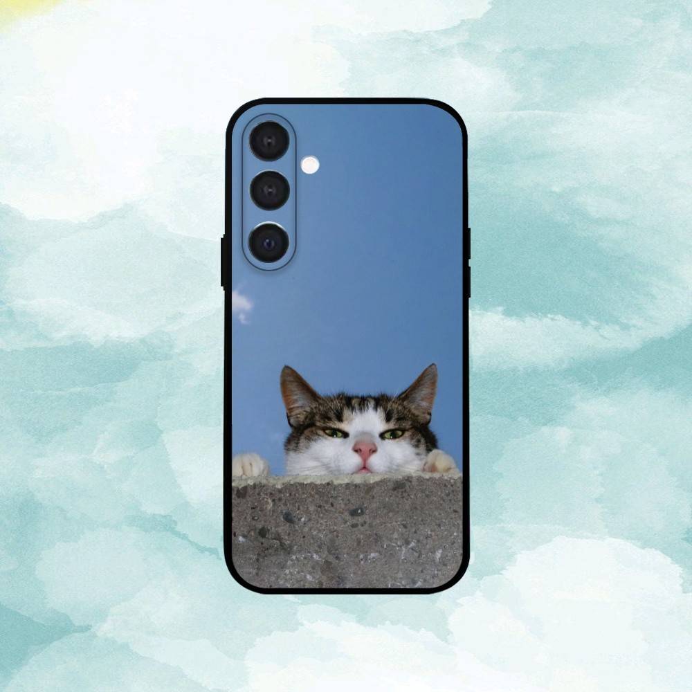 Cool Cat Cute Phone Case For Samsung  A73,72,71,A52,51,40,41,A22,A32,31,A13, Soft Black Shell