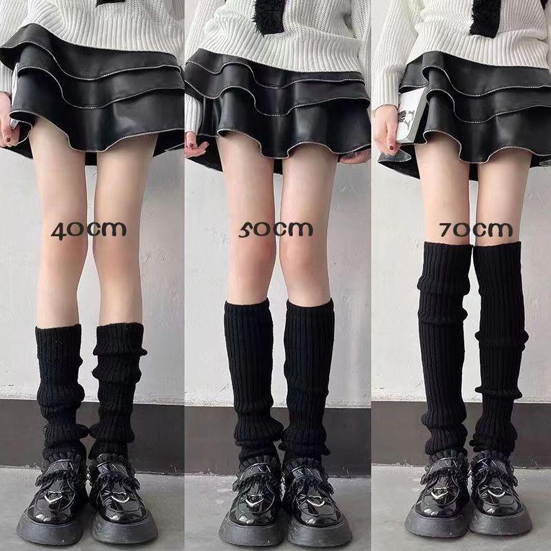 Spring and Summer College-style Pile Socks Make The Legs Look Slimmer, Elastic, Breathable and Do Not Roll Off. Pure Color Long Socks.
