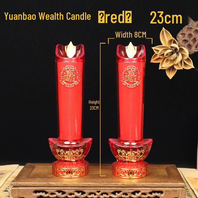 LED Electric Candle Light - Battery & Plug-in, Ideal for Home, Buddha Offering, or God of Wealth Lighting.
