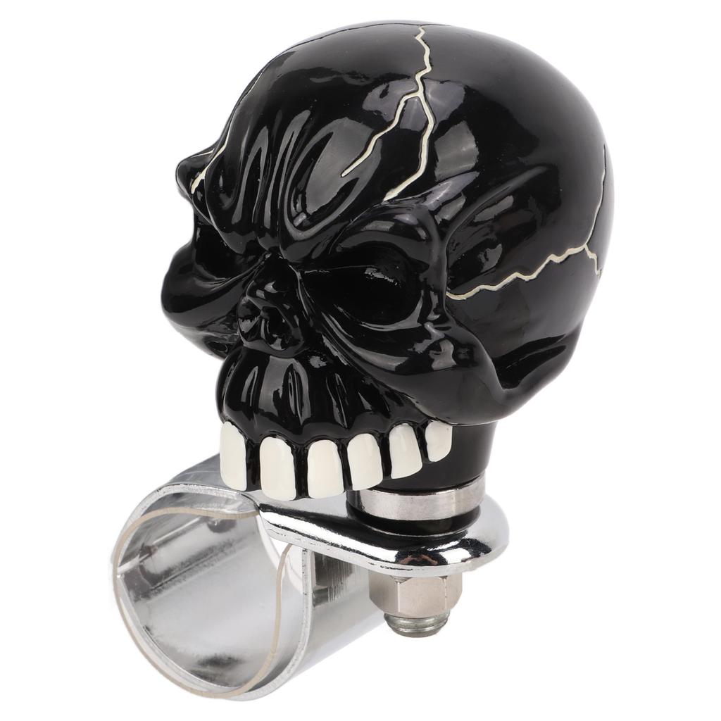 Steering Wheel Spinner Knob Skull Shape Universal Power Handle for Cars Trucks Tractors BoatsBlack