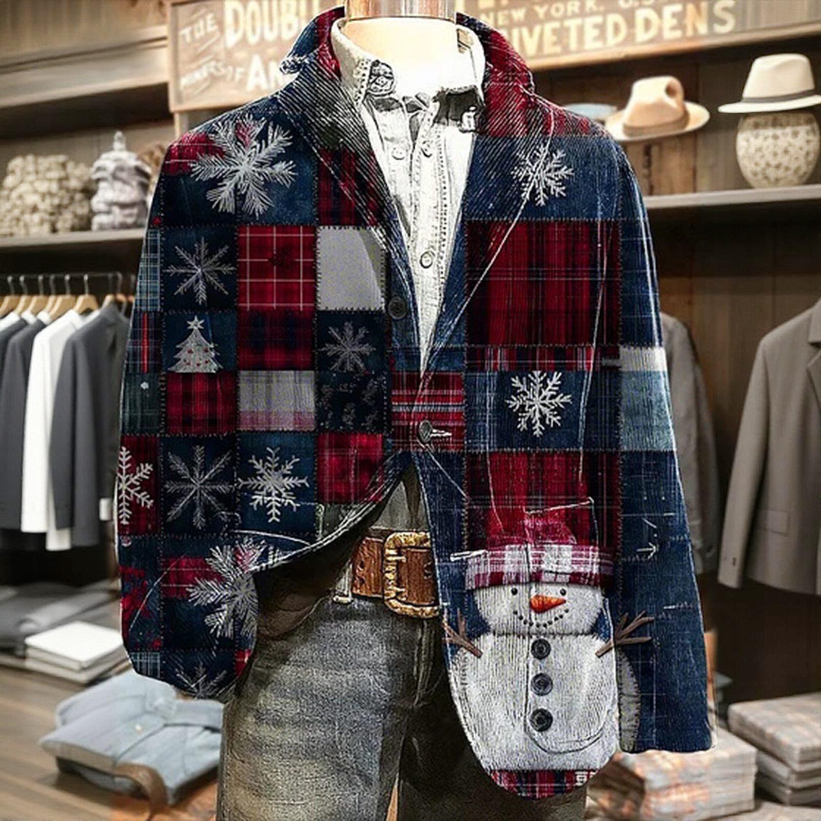 

Чоловічий друкований вельветовий теплий піджак-кардиган з кишенями, чоловічий повсякденний костюм XXXL