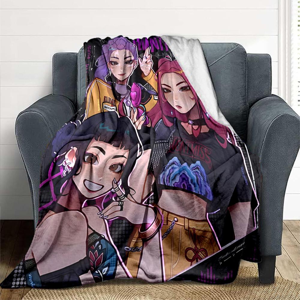 1pc Huntrix, K POP Soft Comfortable Blanket Digital Print, All Season Multipurpose Knit Fabric Bedding, Office, Sofa Home Decor Blanket