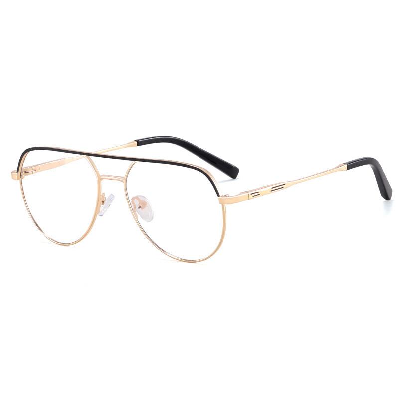 Trendy Pilot Reading Glasses Women Metal Frame Anti Blue Light Ultralight Presbyopia Eyewear with Diopter