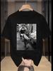 Unisex Cotton Crew Neck Tee Funny Cat Stealing Fish Humor Graphic Short Sleeve Top For Guys Daily Summer Casual Soft Basic T Shirt