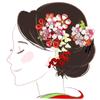 Hårpyntsett Furisode-seremoni Rød Rosa Kirsebærblomst Tsumami-arbeid Sølvfiligran [Kyoto Usagido] 2 deler myndighetsdag wk-292