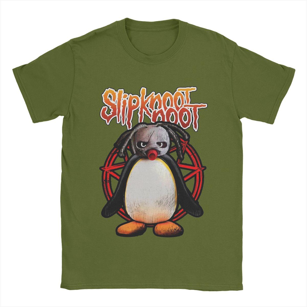 

Slipknoot Noot Pingu Мужская футболка Новинка Футболки Короткий рукав Круглый вырез Футболка Хлопок Одежда больших размеров 4XL
