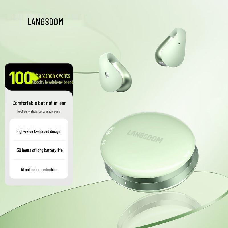 Lanston AirSoul Bone Conduction Ear-Clip Sports Headphones