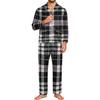 Men's Long Sleeve Button-Down Pajama Set, 2-Piece Sleepwear Loungewear with Pants for Home and Bedtime