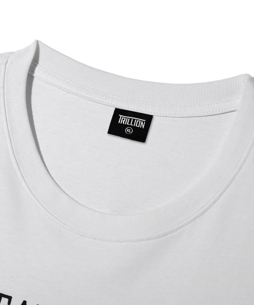 TRILLION Skateboard Pigment Graphic Short Sleeve T-Shirt (White)