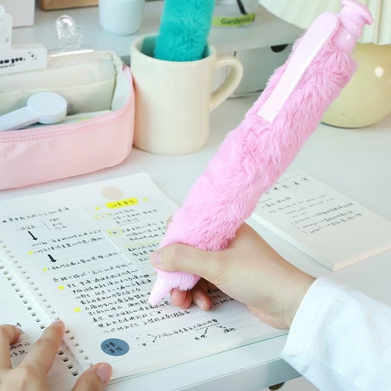 1pcs Jumbo Fluffy Roller Ball Pen 1.0mm Ballpoint Black Color Ink for Writing Office School