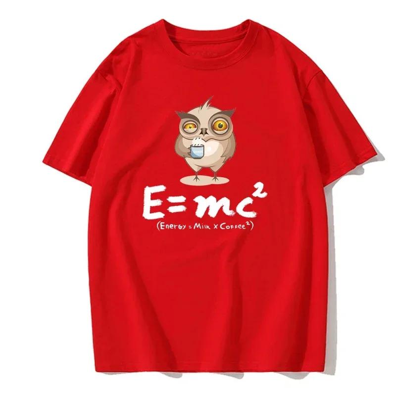 Men's T-shirt E MC2 Energy Milk Coffee Pattern Shirts Street Fashion Style Short-sleeve European Size T-shirts Male Top Clothes