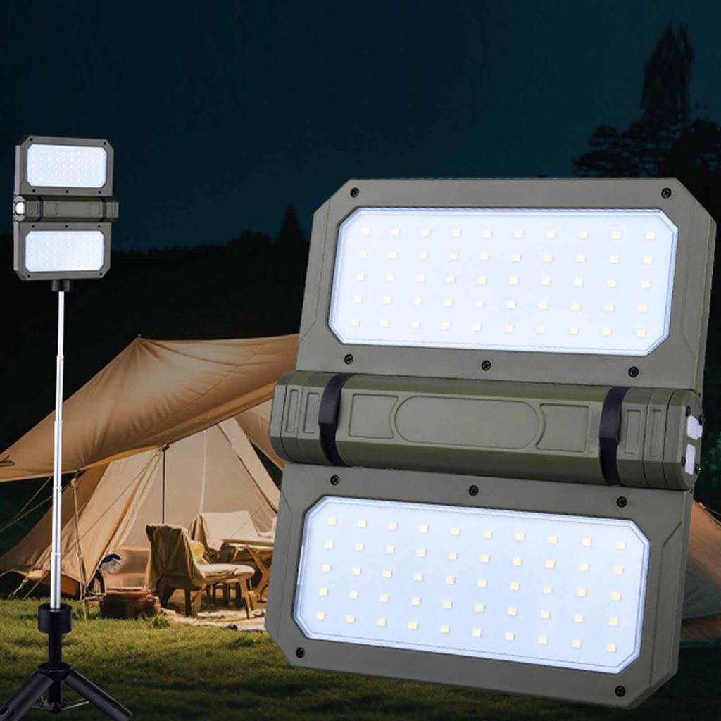 Telescopic LED Camping Lamp with Bracket, USB Rechargeable Tent Light, Floodlight for Work and Outdoor Lighting