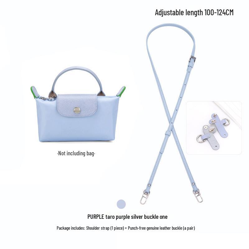 

Longxiang Genuine Leather Mini Dumpling Bag with Wide Strap and No-Punch Buckle