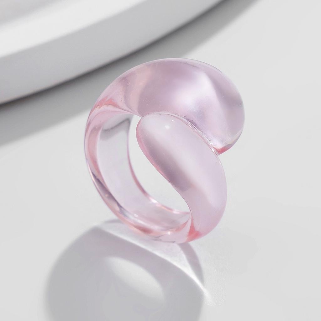 ins design color translucent water drop hug ring, simple geometric ring jewelry