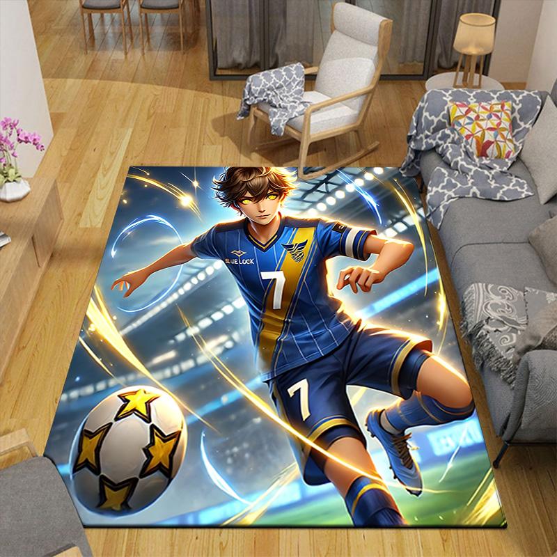 1pc Soccer Star Action Rug, Office Carpet Indoor Outdoor Entrance Doormat, Non-Slip Soft And Comfortable, Living Room. Q714075
