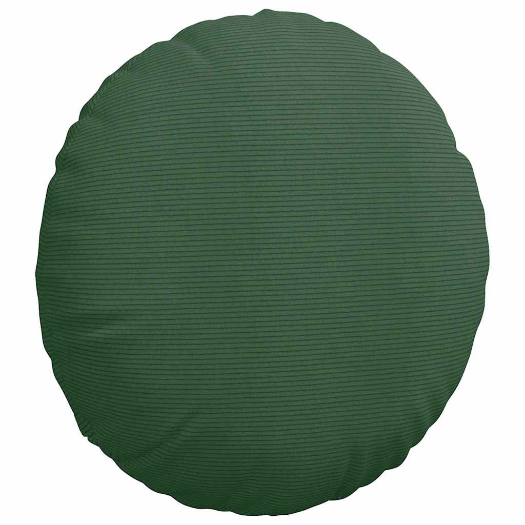 Seat Cushion Set 2 Pcs Dark Green Ø60 X 21 Cm Cord Fabric