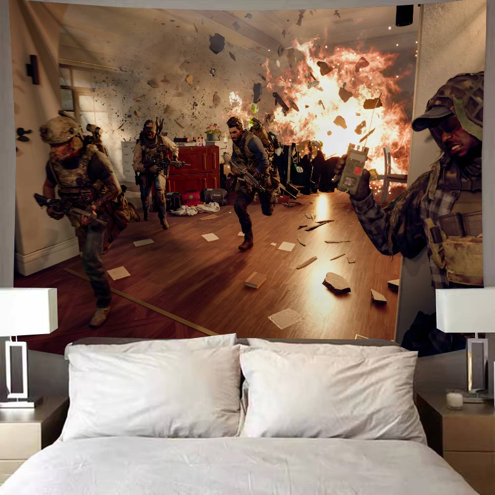 Nová FPS Hra Battlefield 6 Cool Tapiserie Pozadí Závěsná Látka Ložnice Tapiserie Dekorace Místnosti Estetická Tapiserie Závěs na Zeď