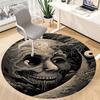 1PC Moon Skull Office Round Area Rug, Mat Suitable For Office, Under Office Chairs Bedroom Living Room Home Decor, Room Deco