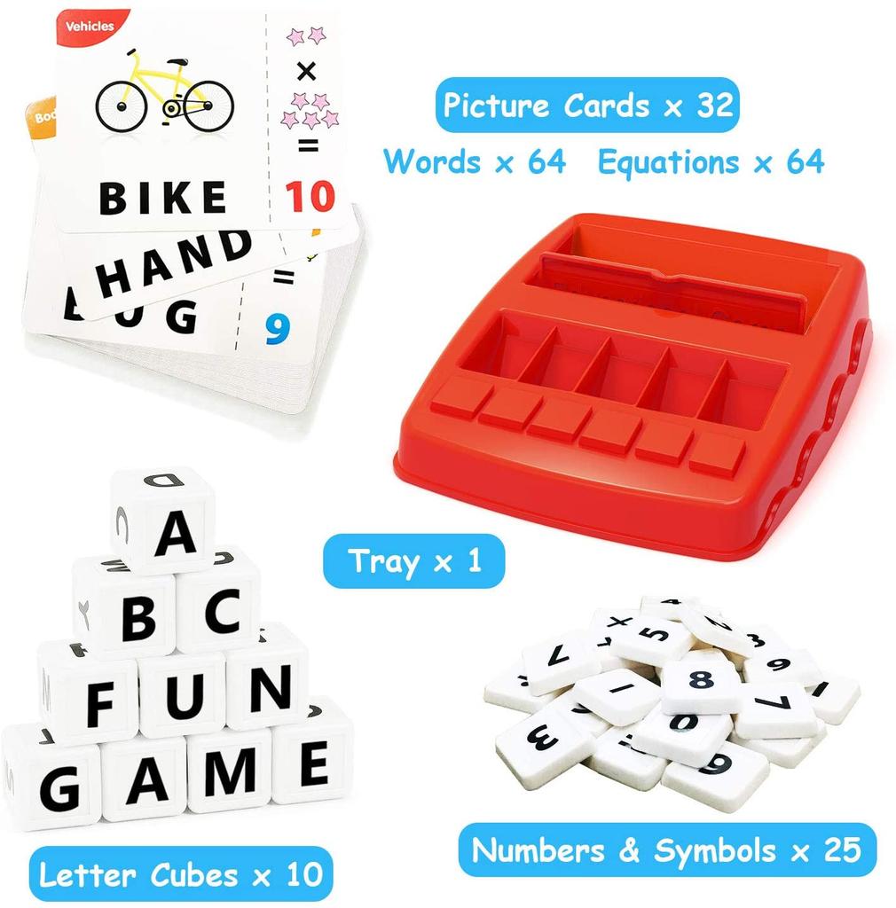 Math Matching Letter Game Sight Words Alphabet Flash Cards and Math Board Games for Toddlers Educational Learning Toy