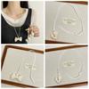 Irregular Heart Pendant Necklace Bow Sweater Chain Elegant Dopamine Color Necklace  Party Jewelry