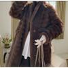 High-end Chinchilla Imitation Mink Fur Integrated Coat Long Over Knee Fashion Fur Fur Coat