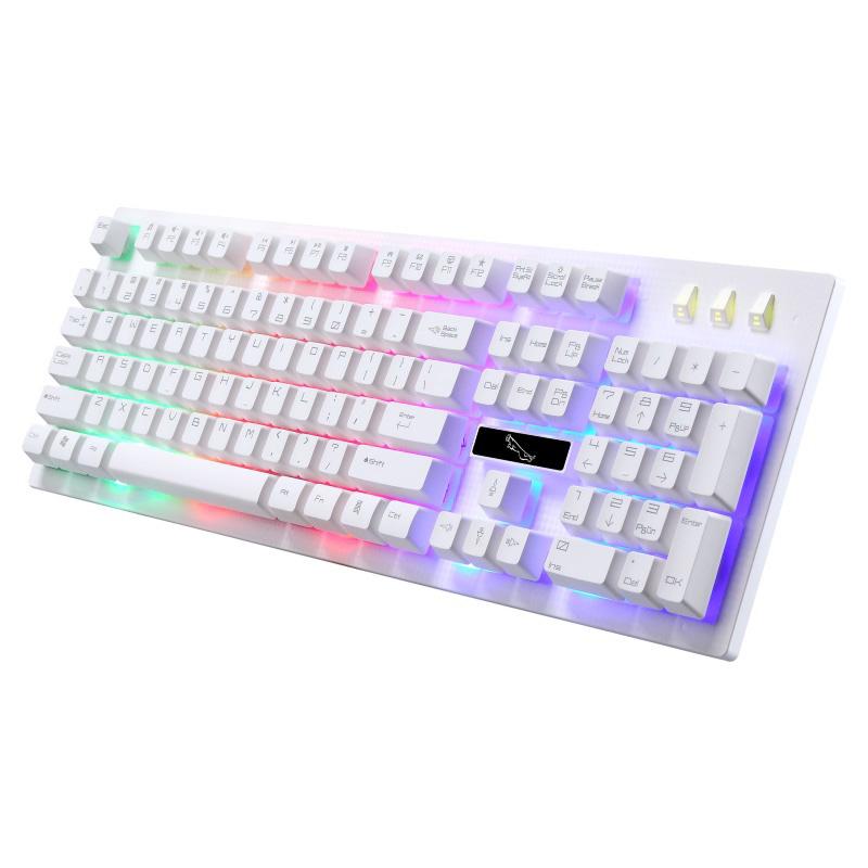 Black Wired Keyboard ZGB G20 104 Keys USB Wired Mechanical RGB Backlight Computer Keyboard Gaming Keyboard Color : Black