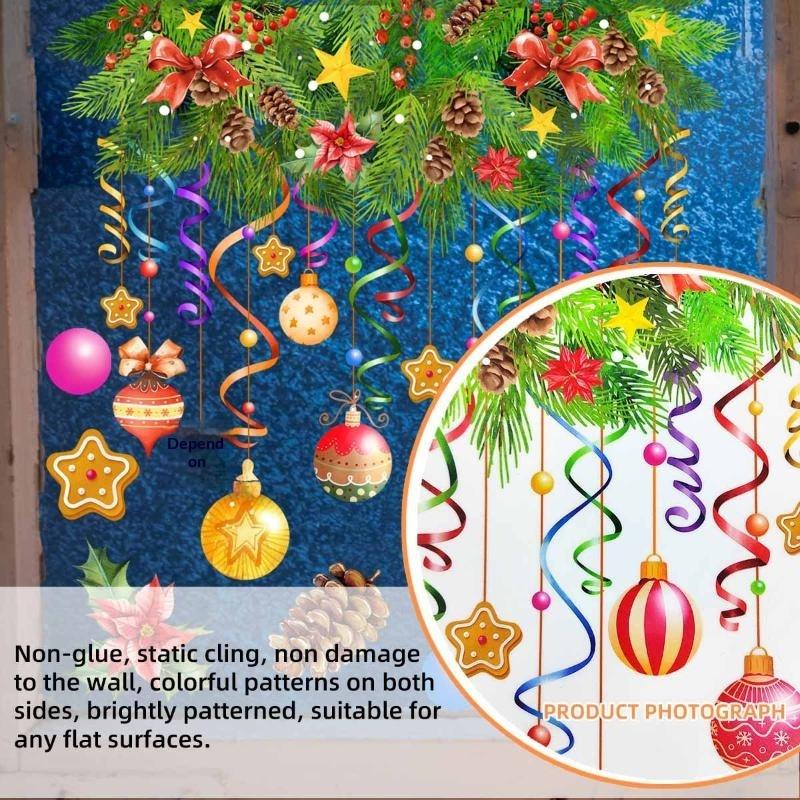 Abnehmbare Wasserdichte Weihnachten Fenster Elektrostatische Haftfolie Lebendige Designs Für Zuhause Party Dekoration