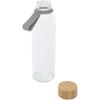Bottle, Cristal 500 Ml with Handle De Silicona and Lid De Bamboo "Porto" Grey
