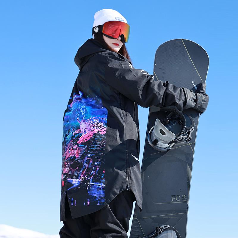 Párová trendy korejská lyžařská souprava: Vodotěsné, větruodolné, teplé snowboardové vybavení pro muže a ženy