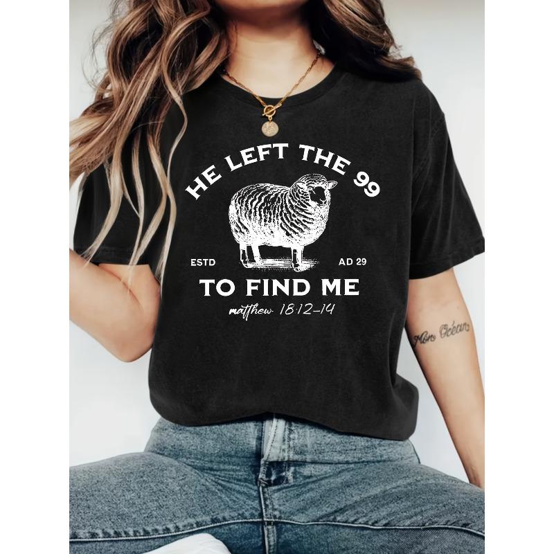 Plus Size Women s Stylish Print T-Shirt Crew Neck Casual Spring Summer Fashion Top S чёрный