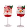 Christmas Wine Glass Santa Claus Snowman Table Decorations Cup Cover Decor Party Festival Supplies