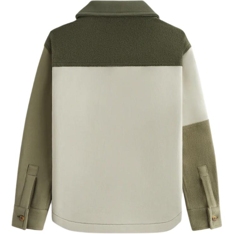 Kith Fall Classics 2024 Series Color Block Knitted Apollo Long Sleeve Kids tops Green KHK030575-311