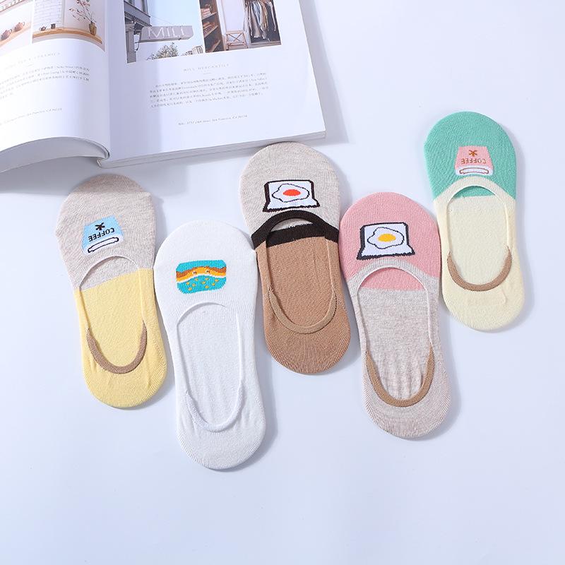 5 Pairs/lot Cute Harajuku Animal Socks Women Summer Korean Cat Bear Rabbit Funny Low Cut Ankle Sock