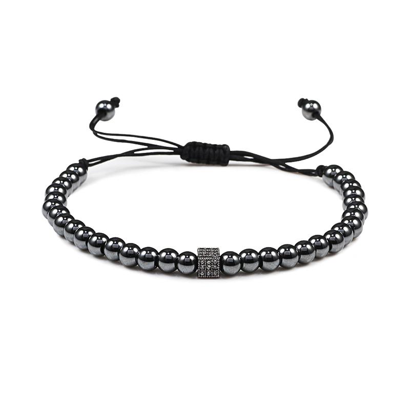 Charm Skull Head Copper Beads Bracelets Handmade Pave CZ Skeleton Crystal Adjustable Bracelet Punk Wrist Jewelry for Women Men