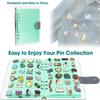8 Pages Felt Brooch Storage Book Space Saving Badges Collection Book  Jewelry Organizer