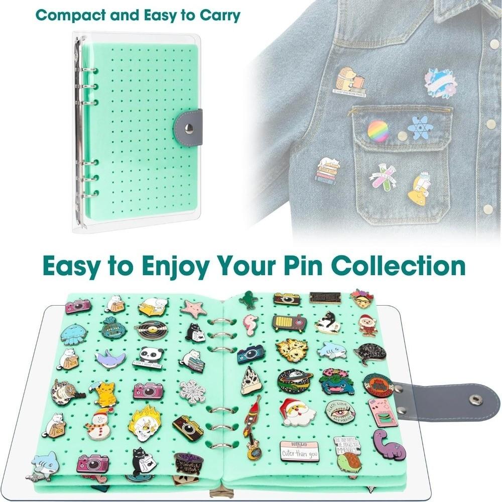 8 Pages Felt Brooch Storage Book Space Saving Badges Collection Book Jewelry Organizer