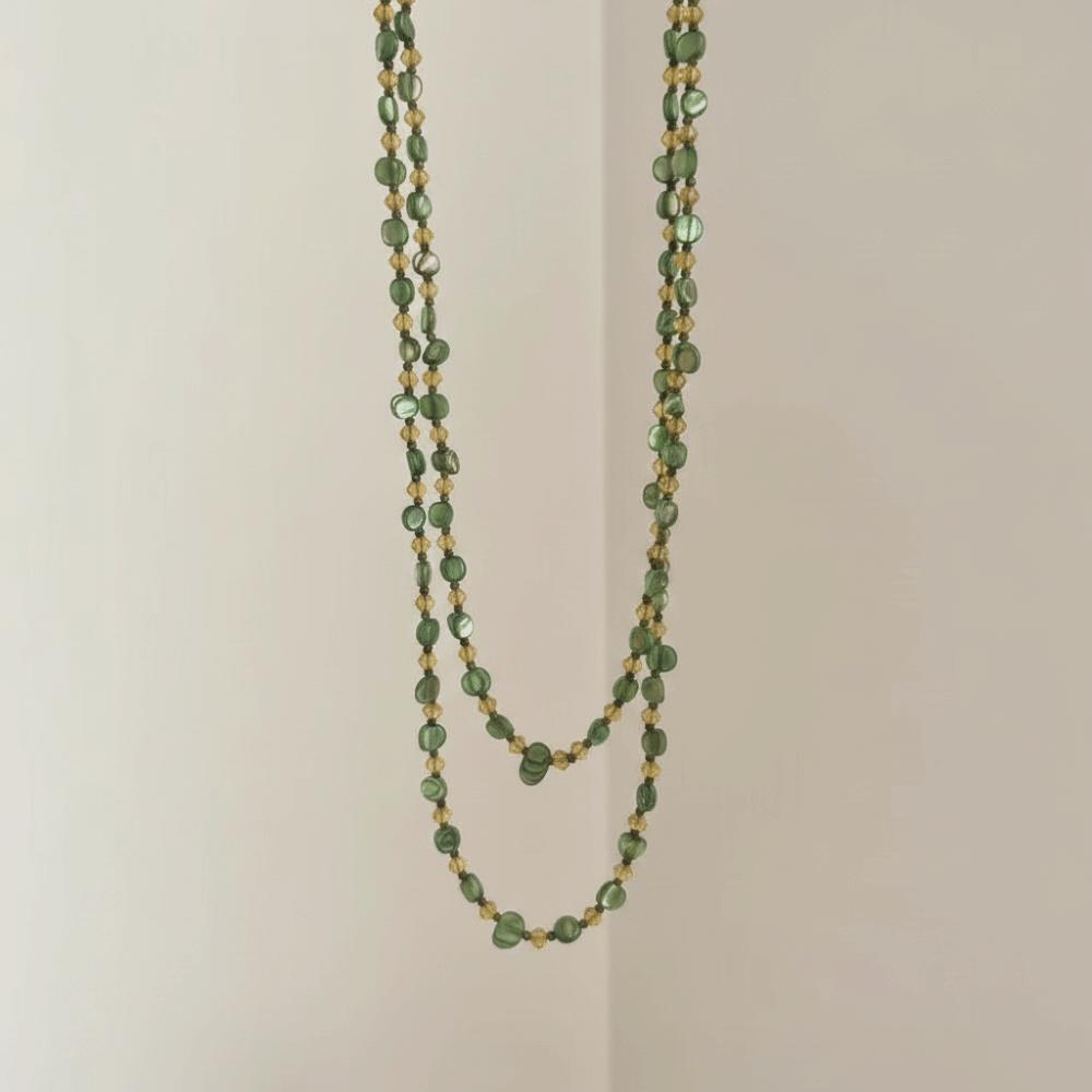 Irregular Geometric Multi-color Natural Stone Necklace Boho Shell Beads Choker for Gifts