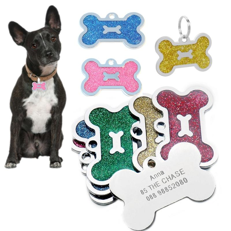 Hundemarke Personalisierte Haustier Katze Welpe ID-Marken Kostenlos Graviert Kundenspezifische Hundehalsband Halskette Verlustsichere Namens-Adressanhänger Knochenanhänger